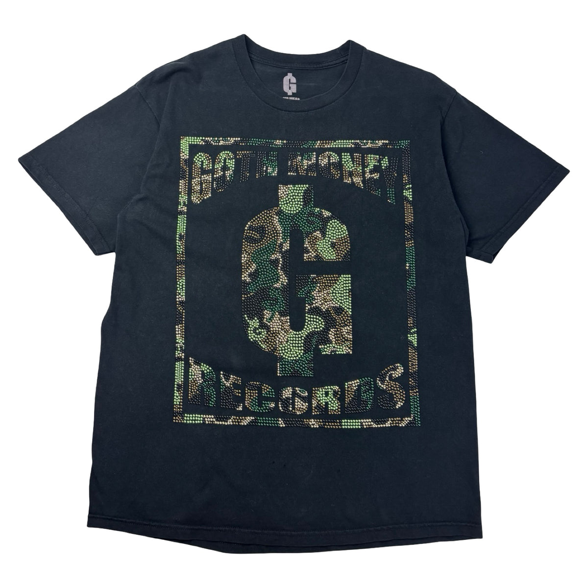 Goth Money Records Camo Rhinestone T-Shirt