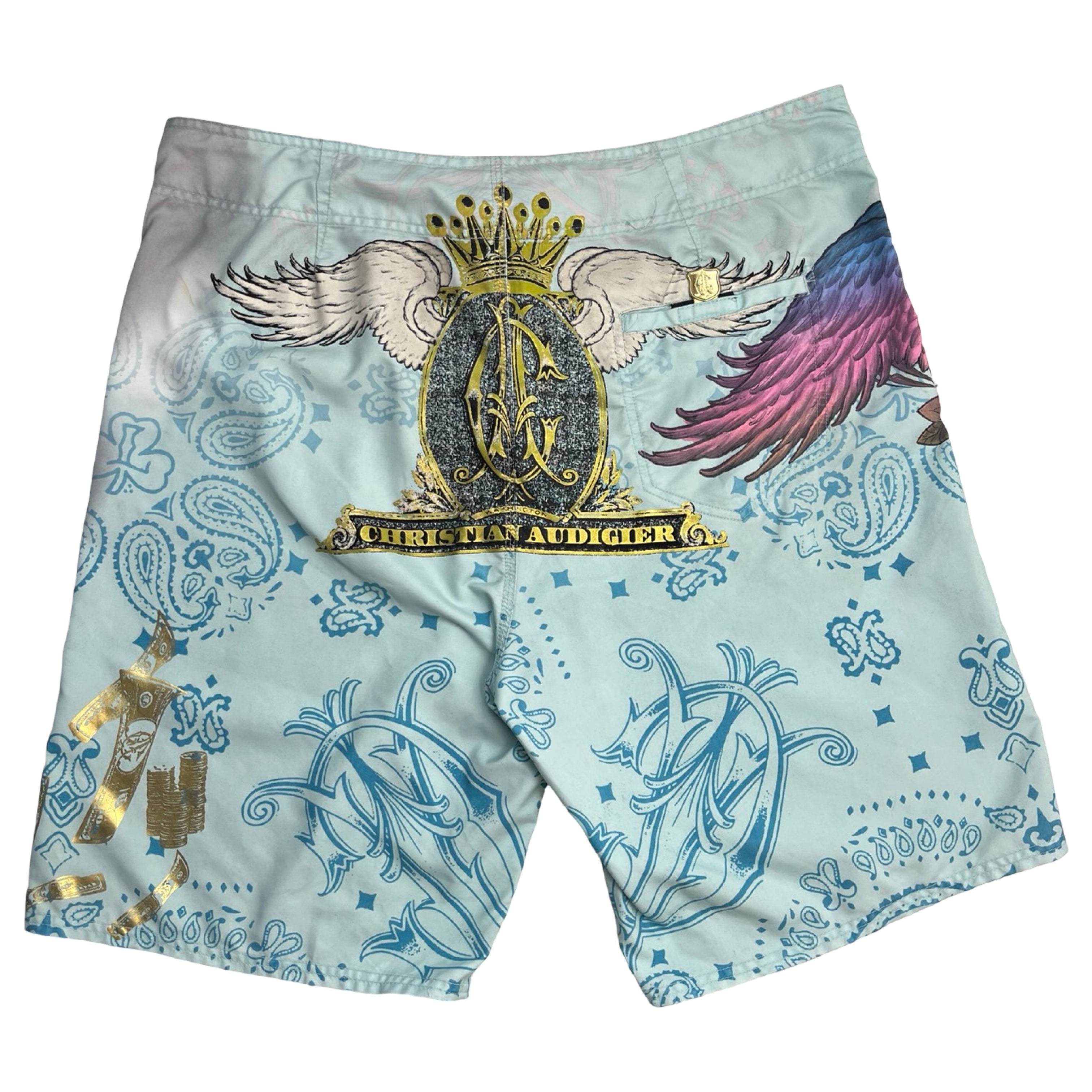 Vintage Y2K Christian Audigier Boardshorts