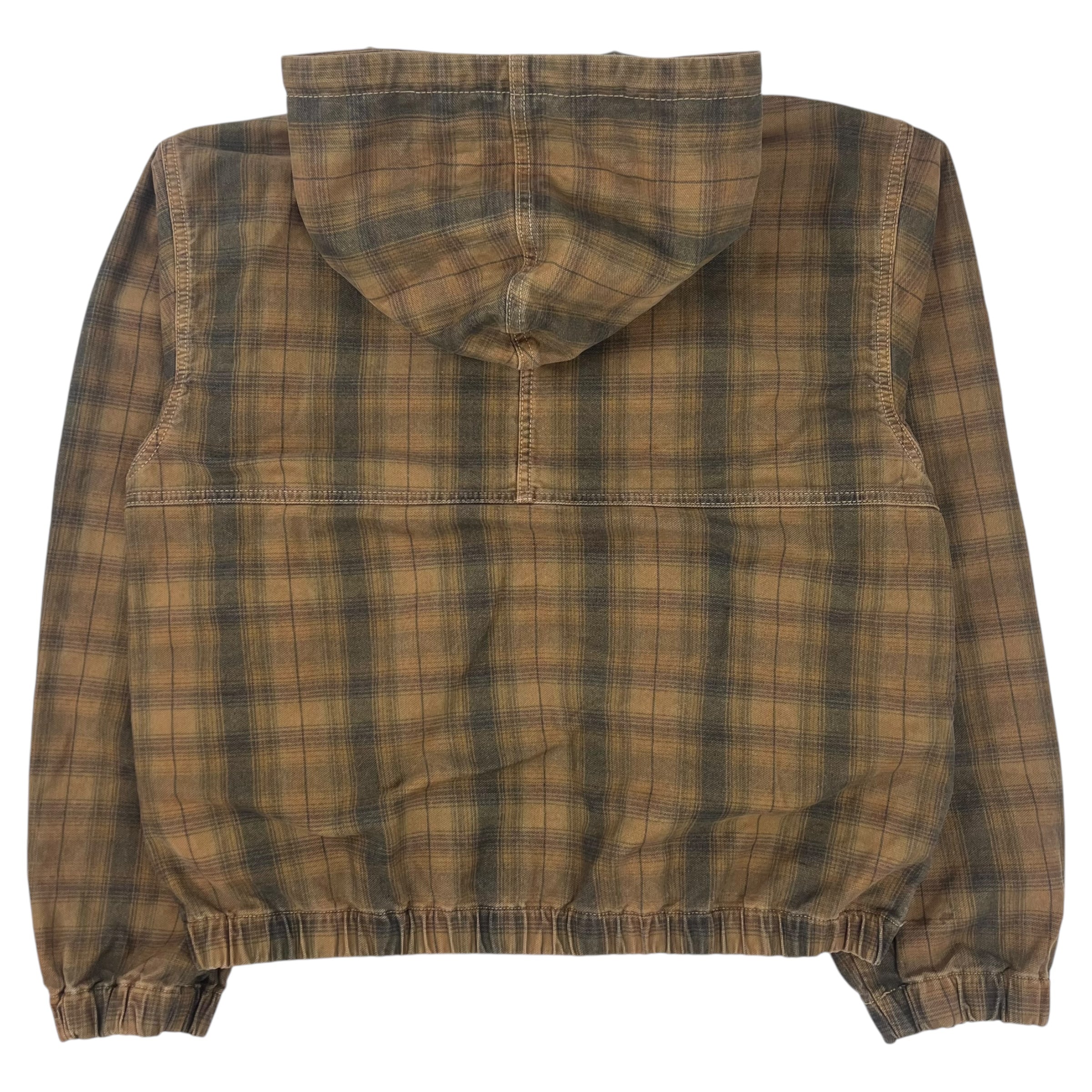 Stussy Unlined Plaid Zip WorkGear Hoodie Brown