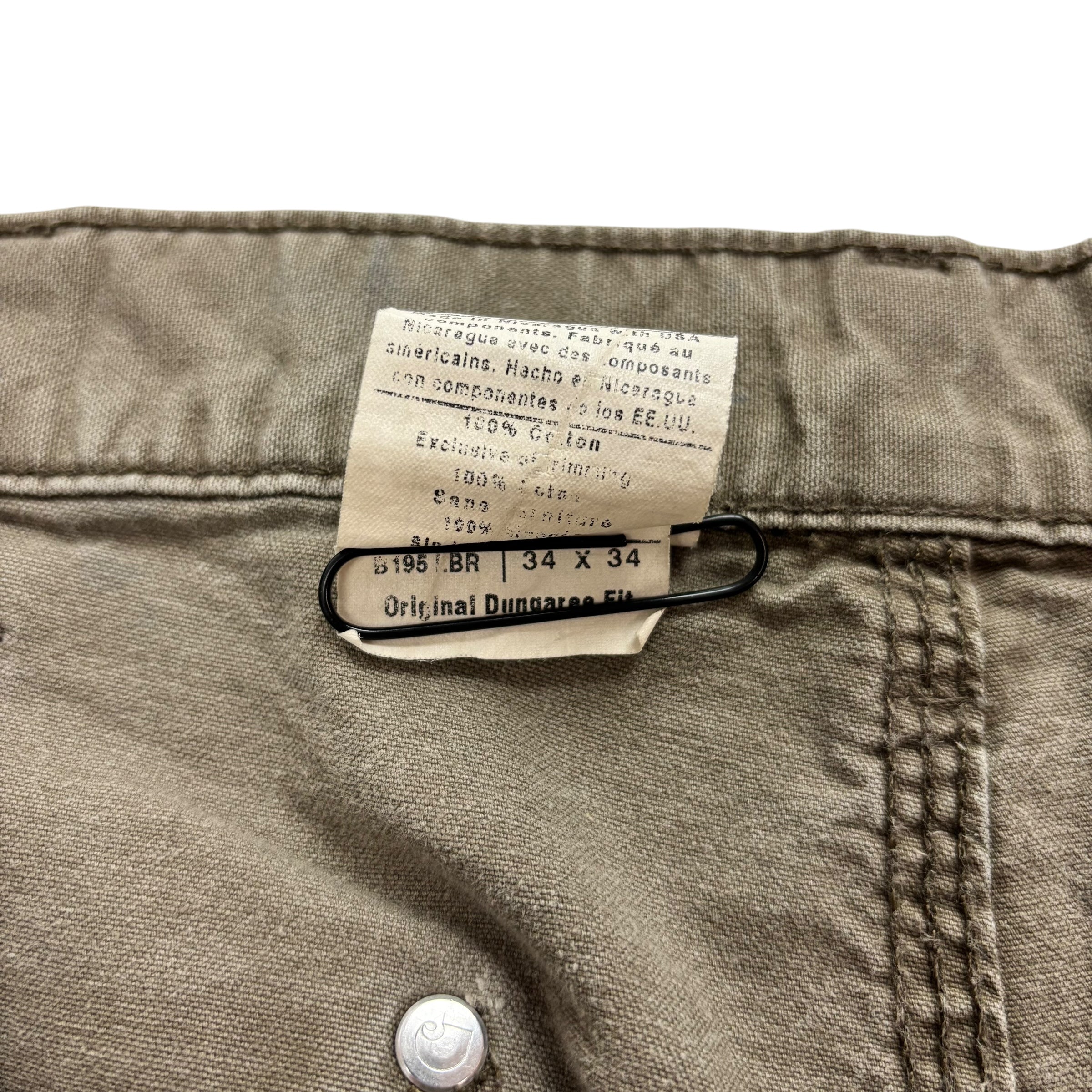 Vintage Carhartt Double Knee Pants Washed Green