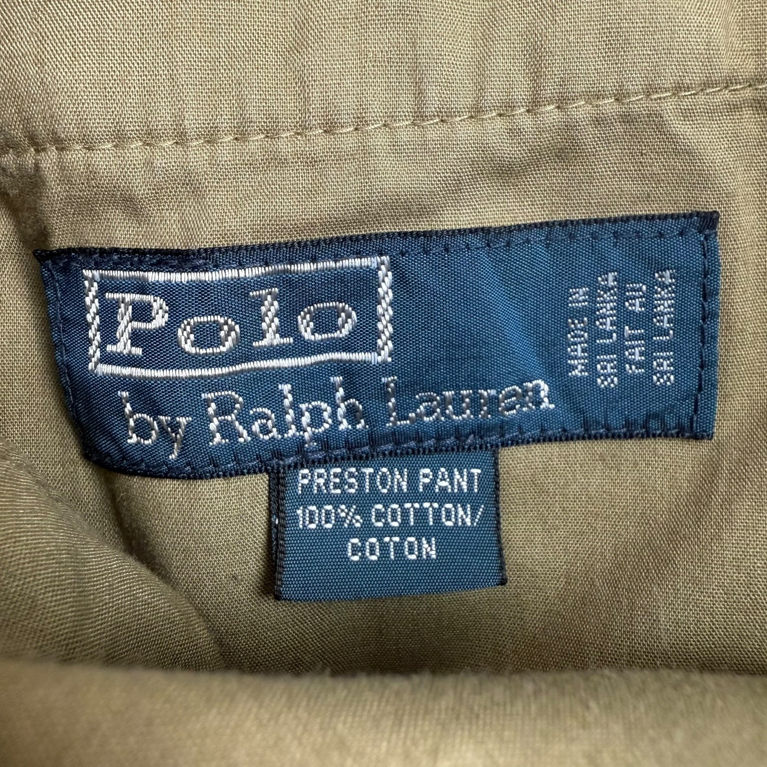 Vintage Polo Ralph Lauren Preston Corduroy Pant Dark Tan