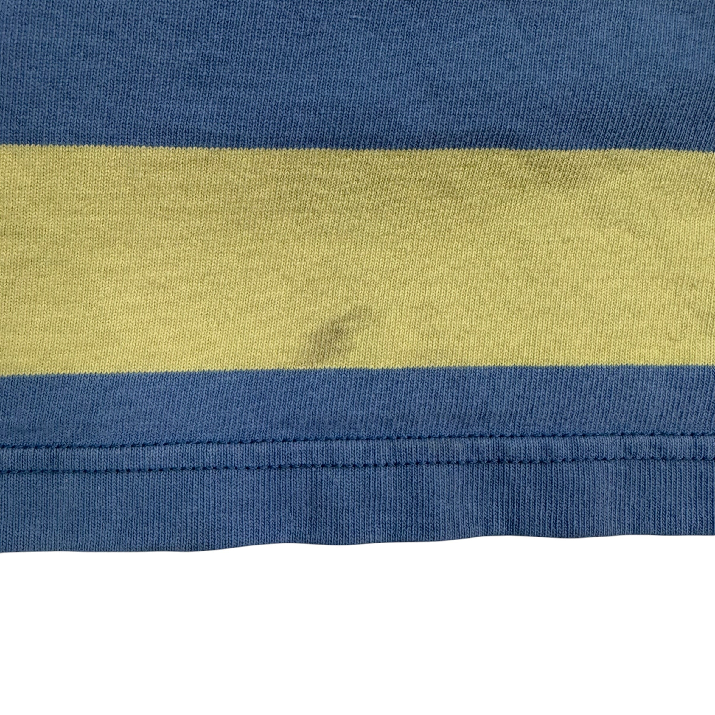 Vintage Polo Ralph Lauren Striped Rugby Longsleeve Polo Yellow/Blue