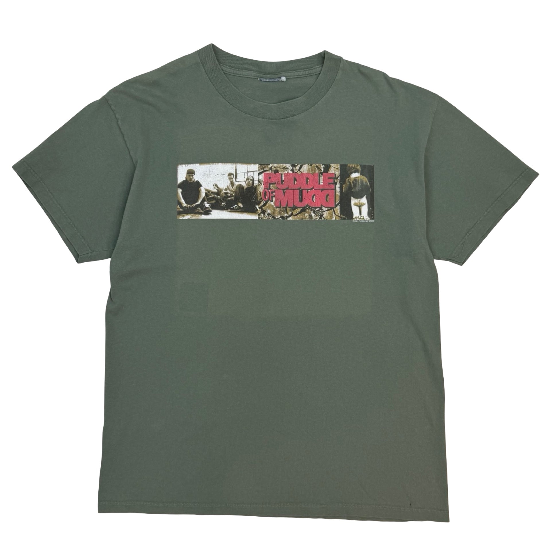 2001 Puddle Of Mudd Tour Tee Green