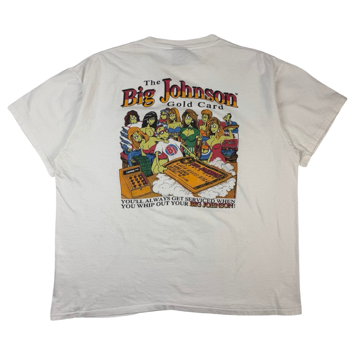 1992 The Big Johnson Gold Card T-Shirt White