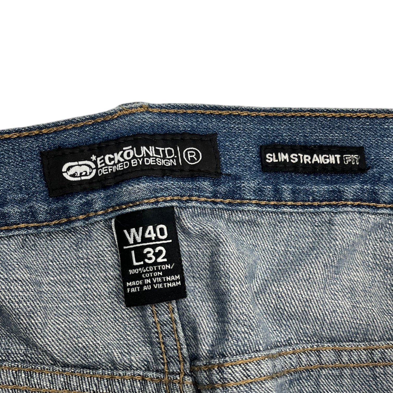 Vintage Y2K Ecko Unlimited Embroidered Denim Jeans