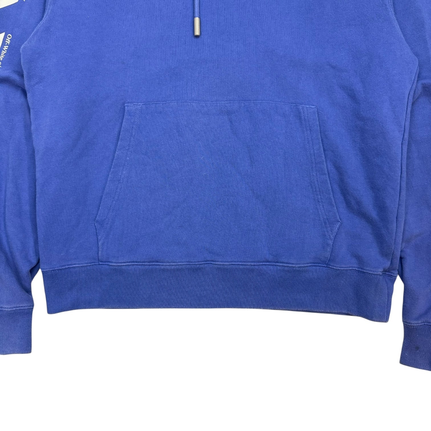 Off-White Diagonal Split Logo Hoodie Blue