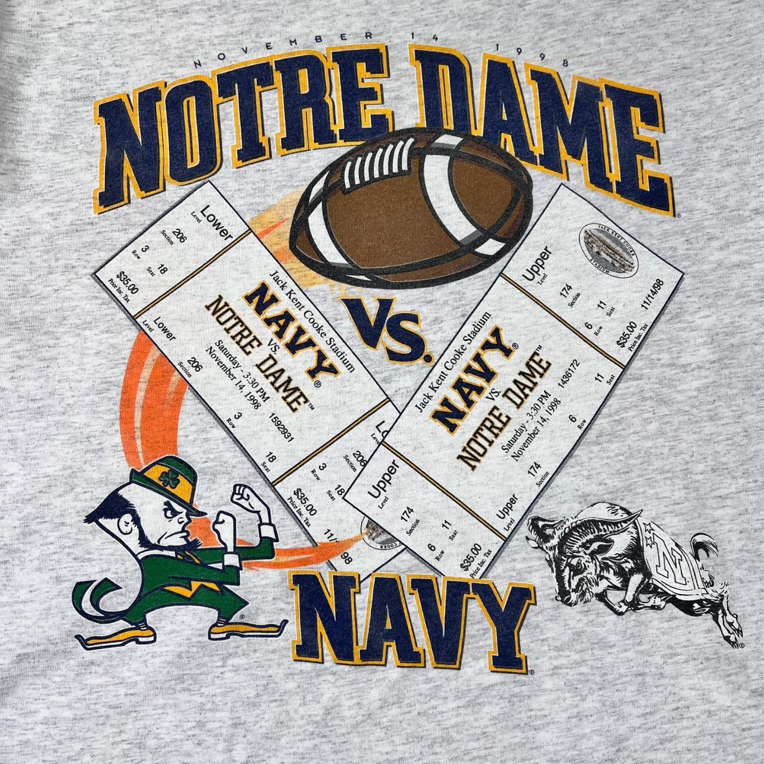 Vintage Notre Dame Fighting Irish NCAA College Football T-Shirt