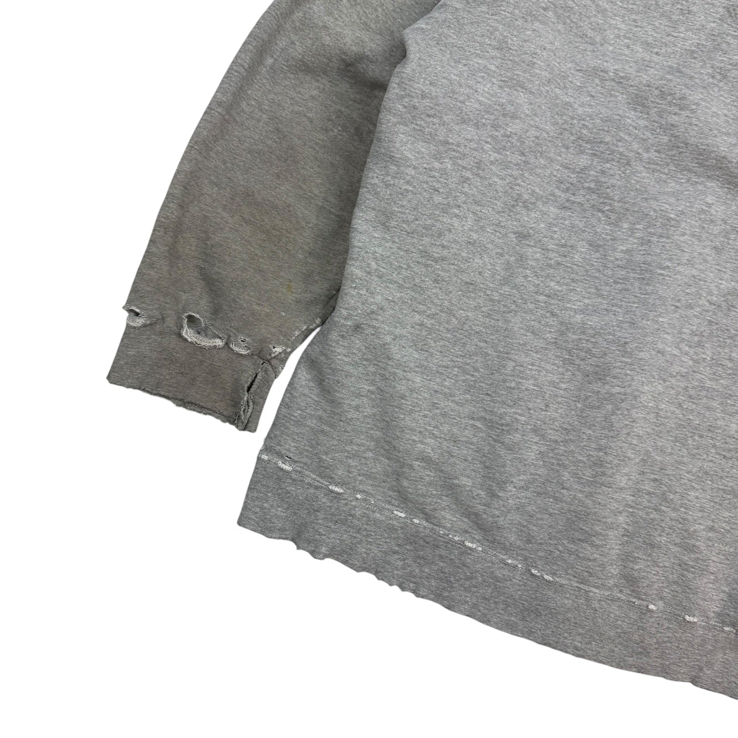 Vintage Nike Distressed Mini Centre Swoosh Hoodie Grey
