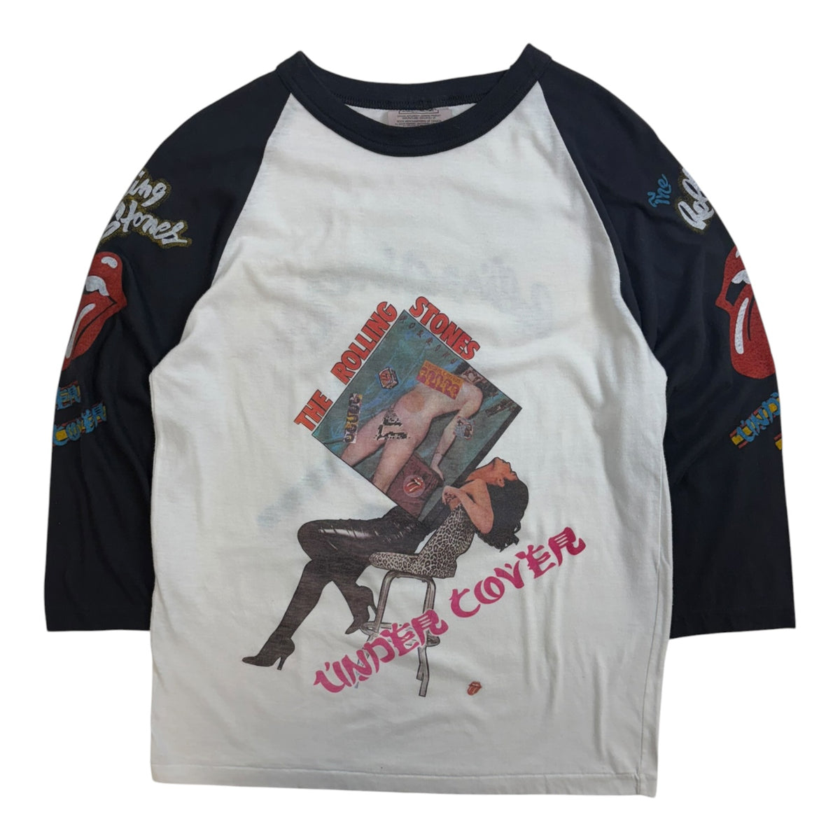 Vintage 1980’s Rolling Stones Undercover Raglan Long-Sleeve White/Black