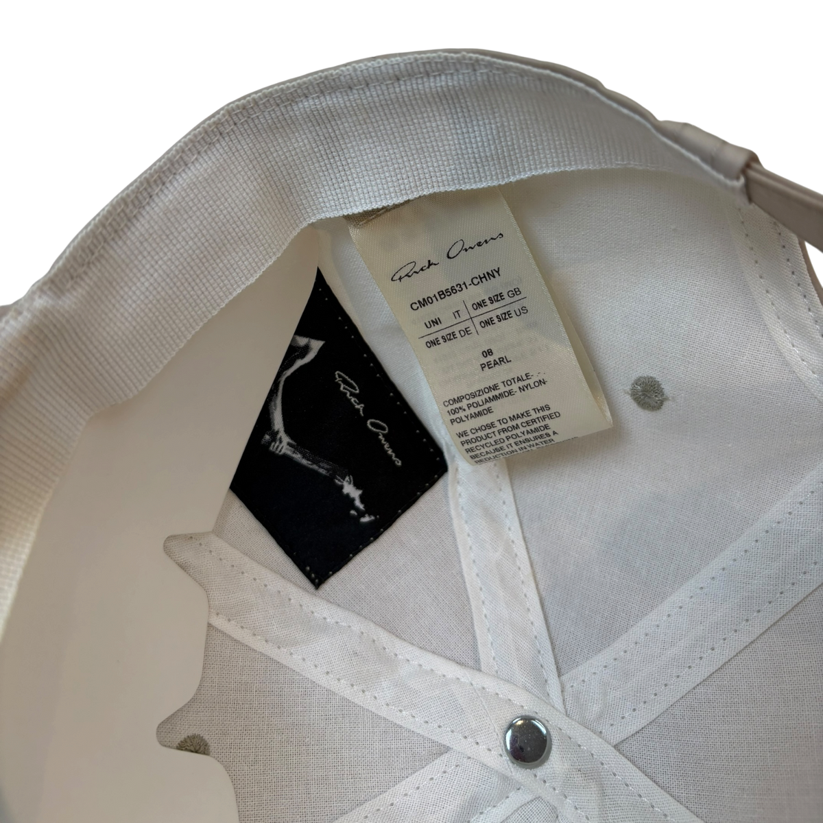 Rick Owens x Champion Baseball Cap Pearl