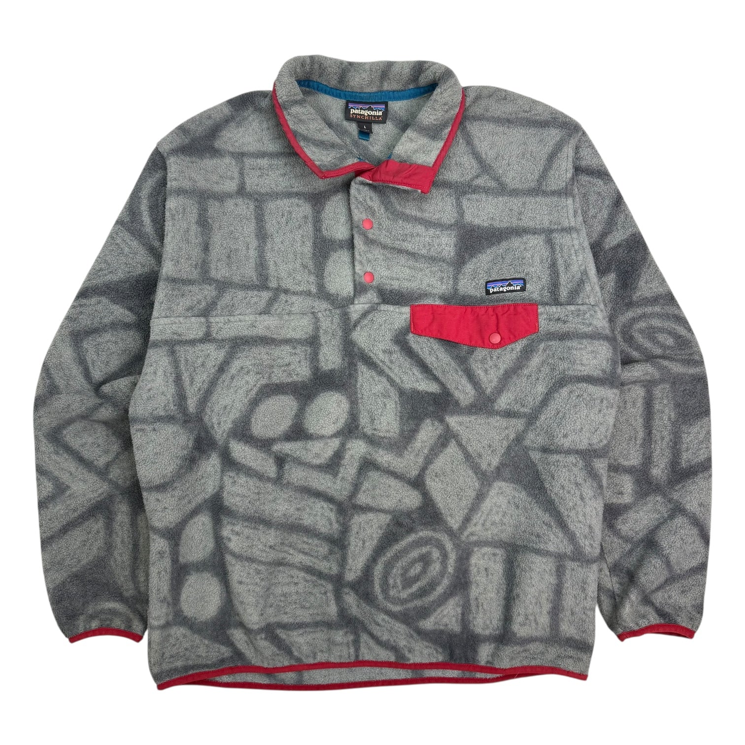 Vintage Patagonia Synchilla Snap-T Fleece Pullover Grey/Red