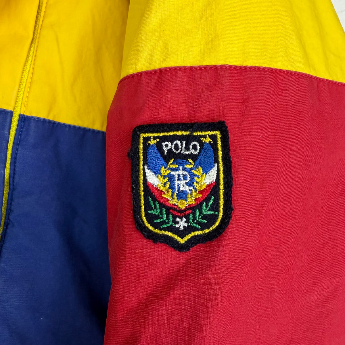 Vintage Polo Ralph Lauren Uni Crest Youth Colorblock Puffer Jacket Yellow