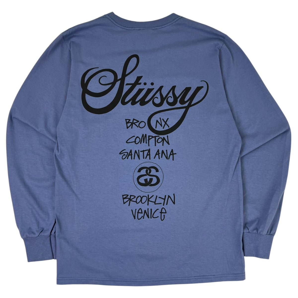 Stussy World Tour Long Sleeve Tee Blue