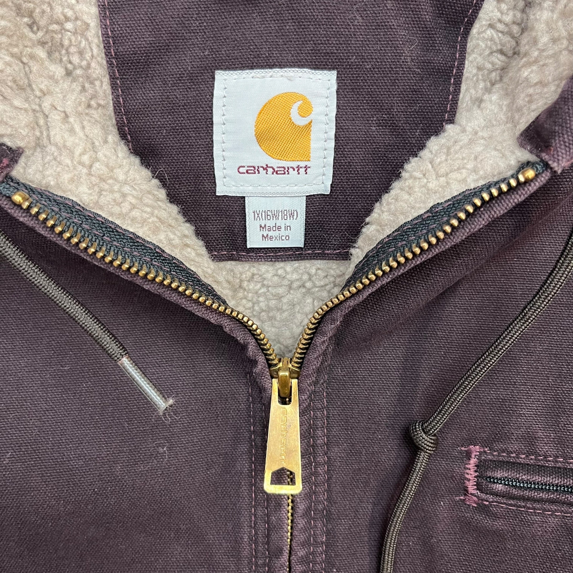 Vintage Carhartt Women’s Sherpa Lined Detroit Jacket Maroon