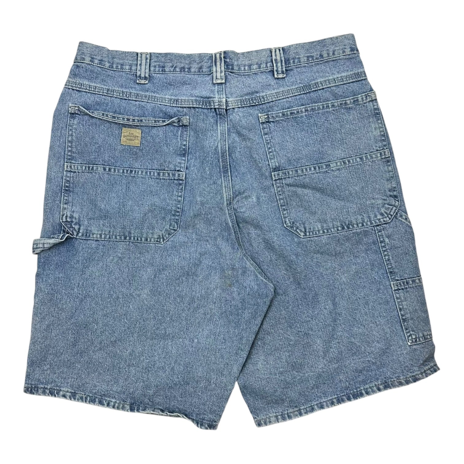 Vintage Lee Dungaree Denim Shorts Light Wash