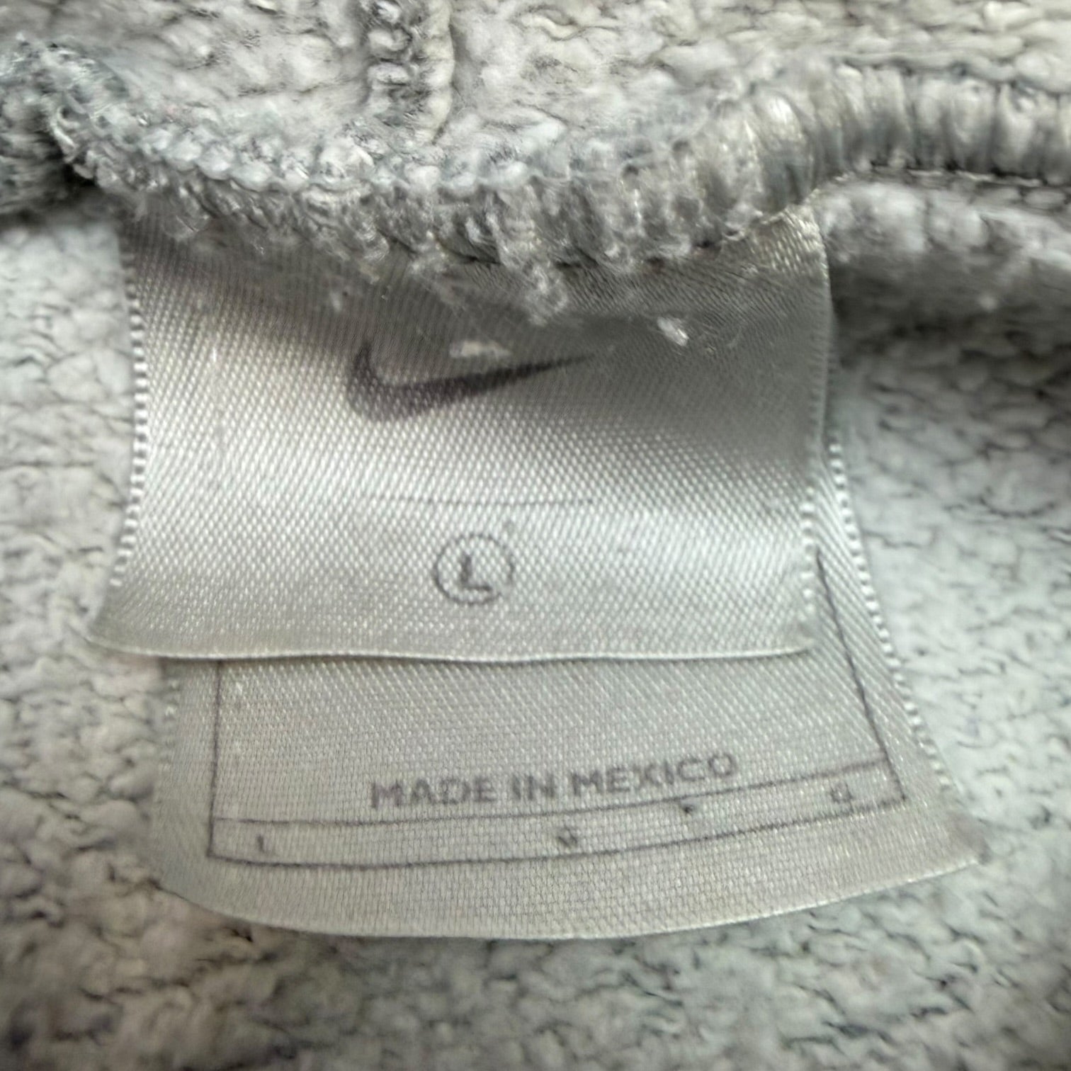 Vintage Nike Distressed Mini Centre Swoosh Hoodie Grey