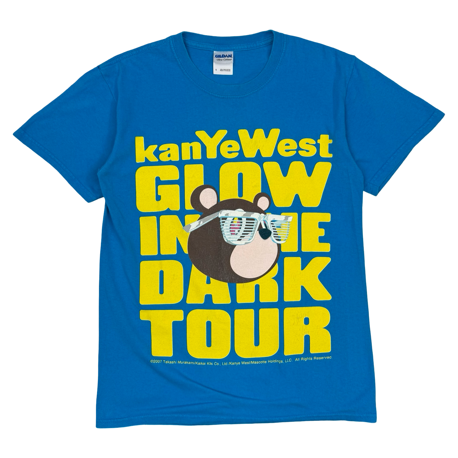 2007 Kanye West Takashi Murakami Glow In The Dark Tour Tee Blue