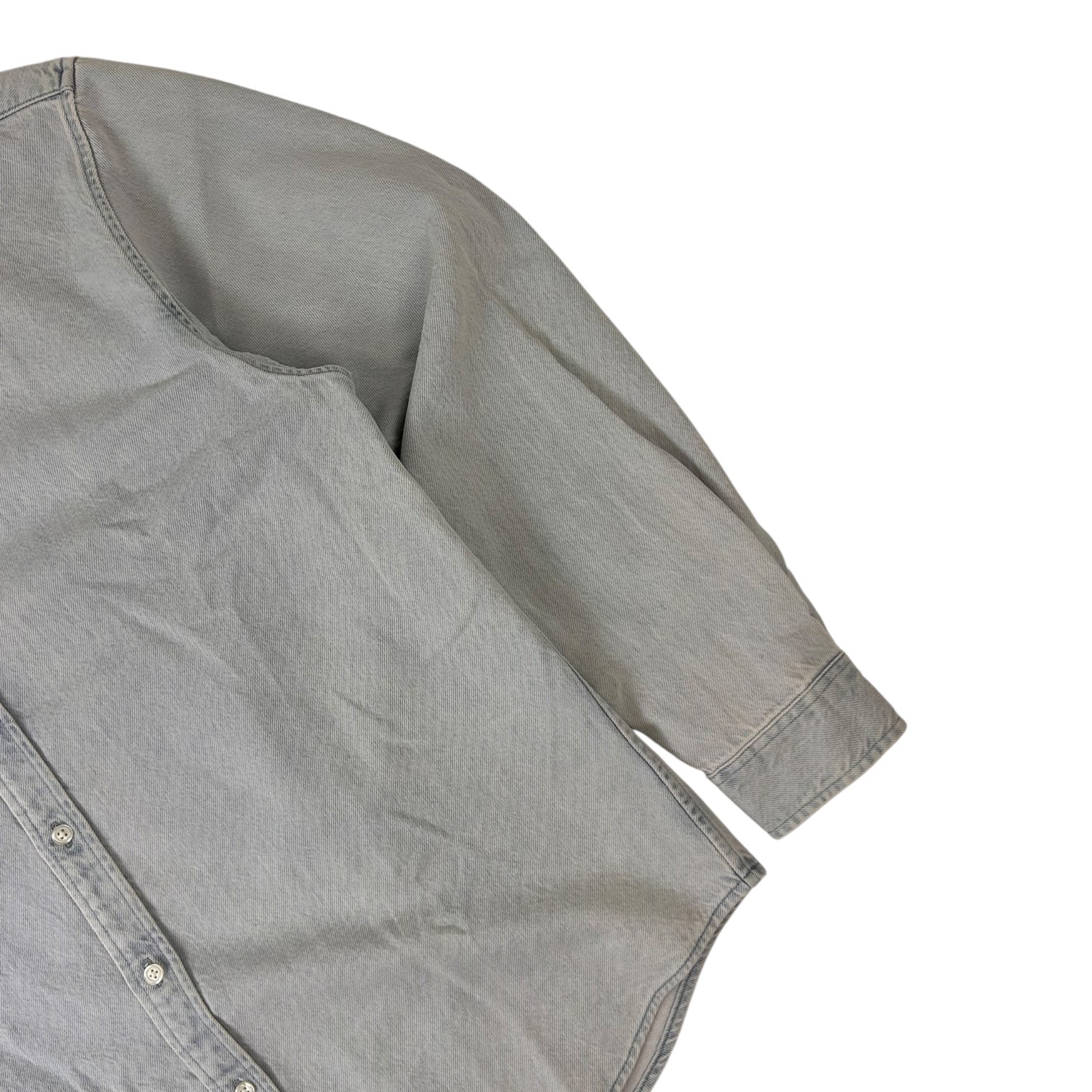 Supreme Small Box Logo Denim Long Sleeve Button Up Light Washed