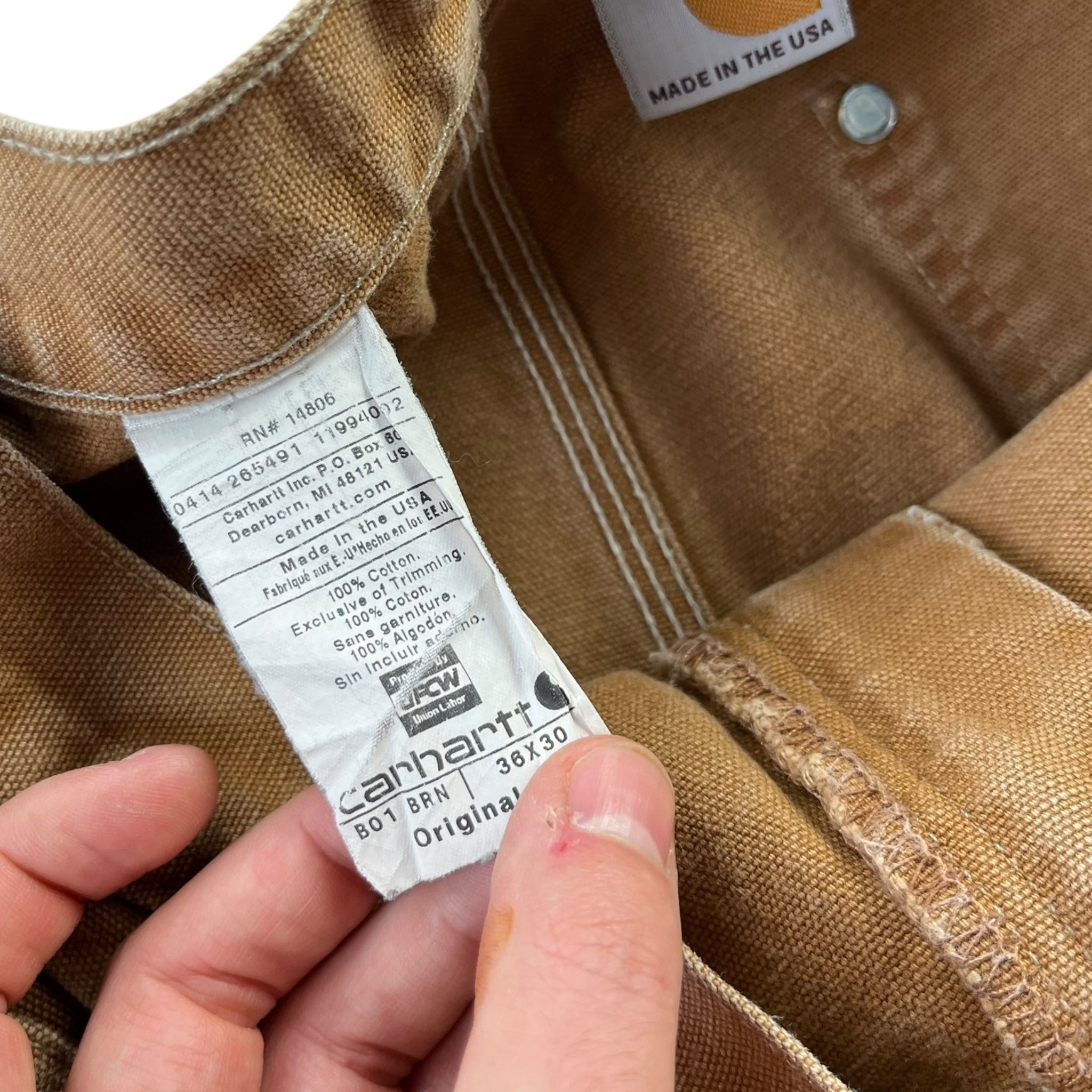 Carhartt miUSA Faded Tan Double Knee Pants