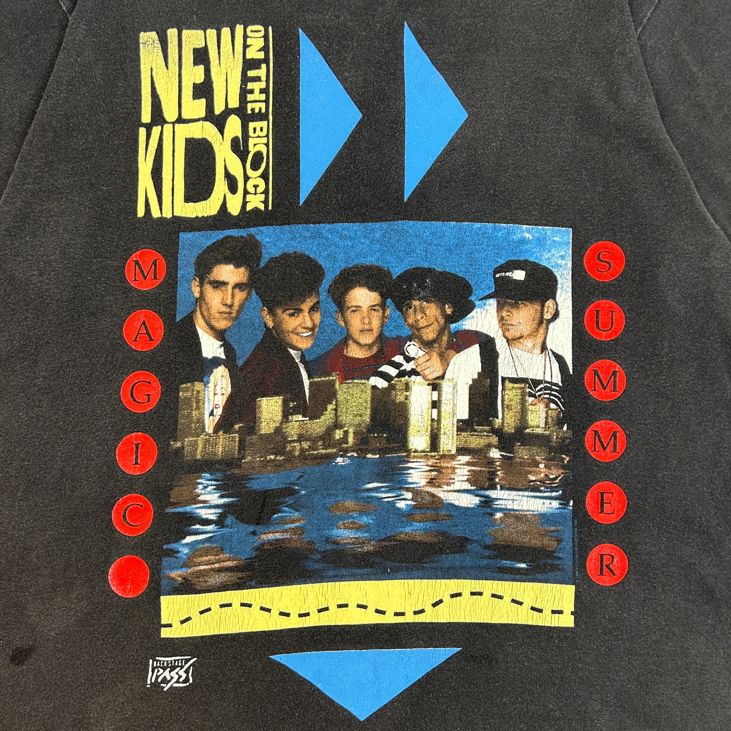 1990 New Kids on The Block Magic Summer T-Shirt - Black