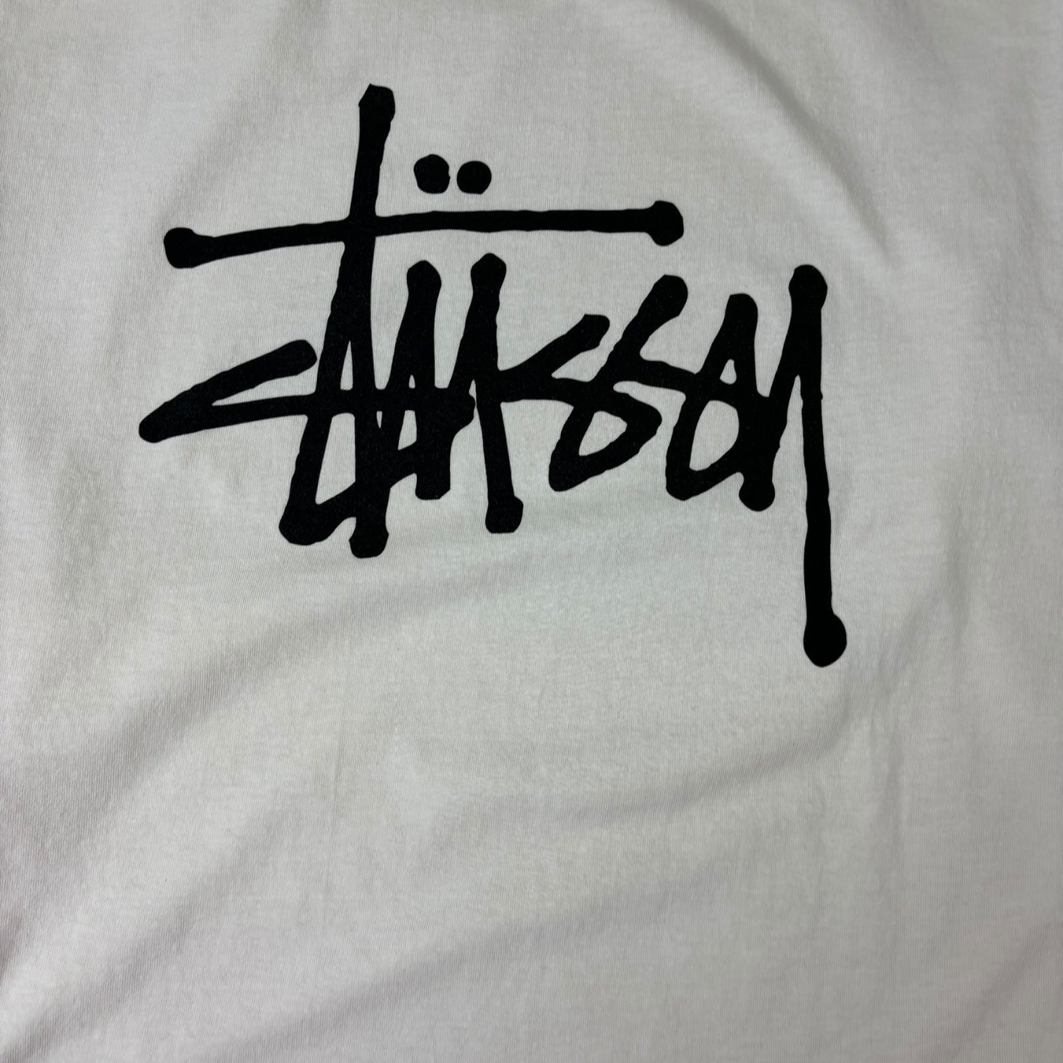 Stussy Stock Logo Long Sleeve White