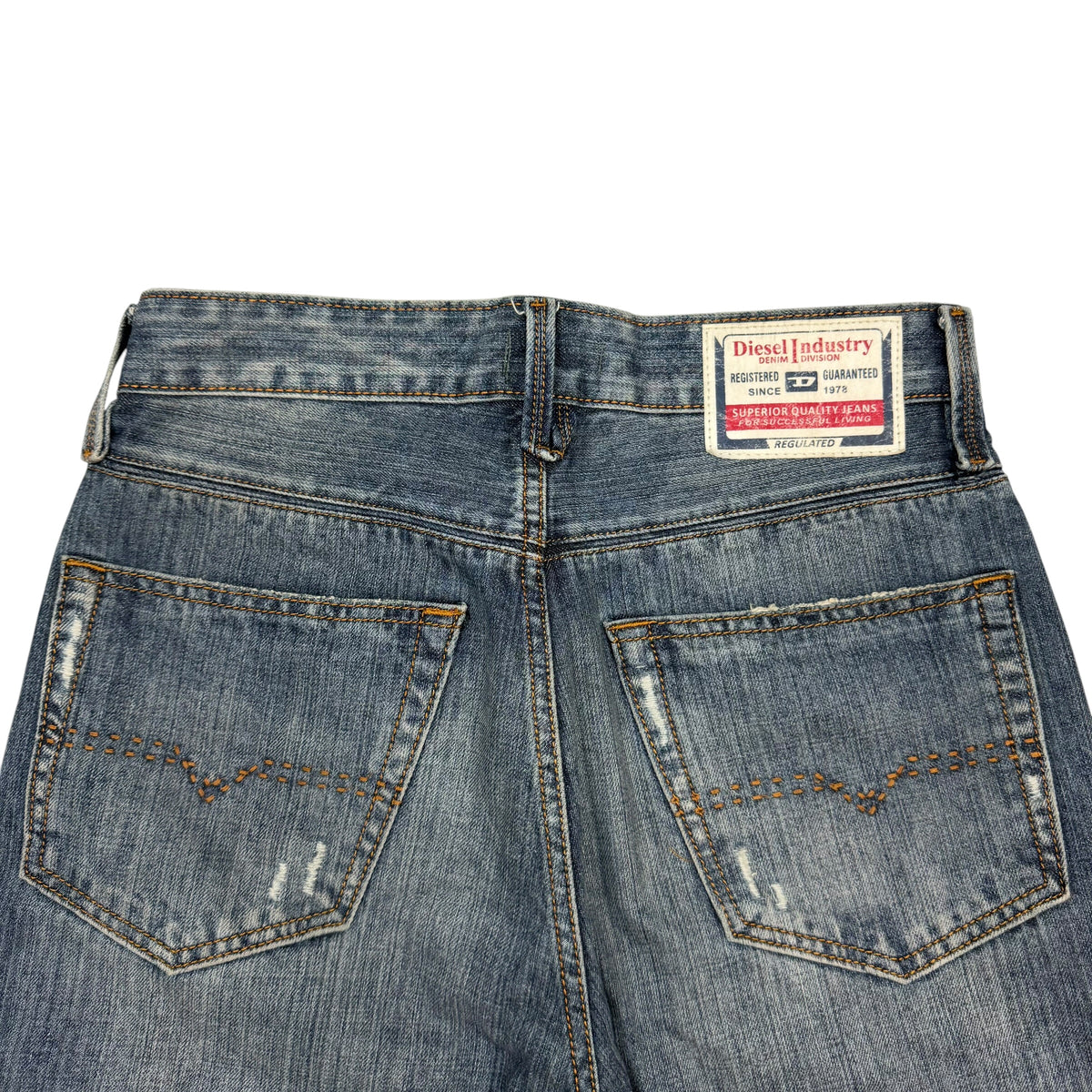 Vintage Diesel Industry Distressed Washed Denim Jeans Blue
