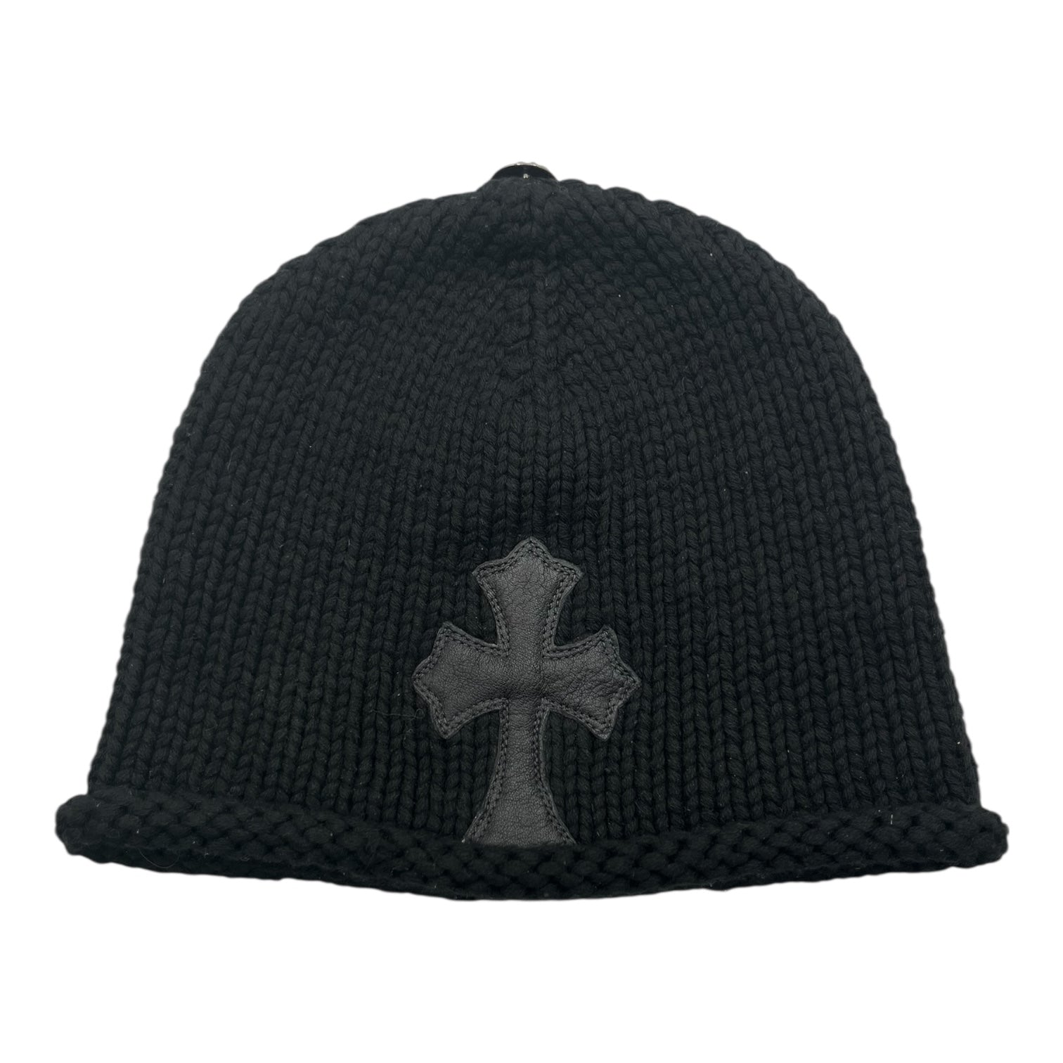 Chrome Hearts Leather Cross Beanie Black