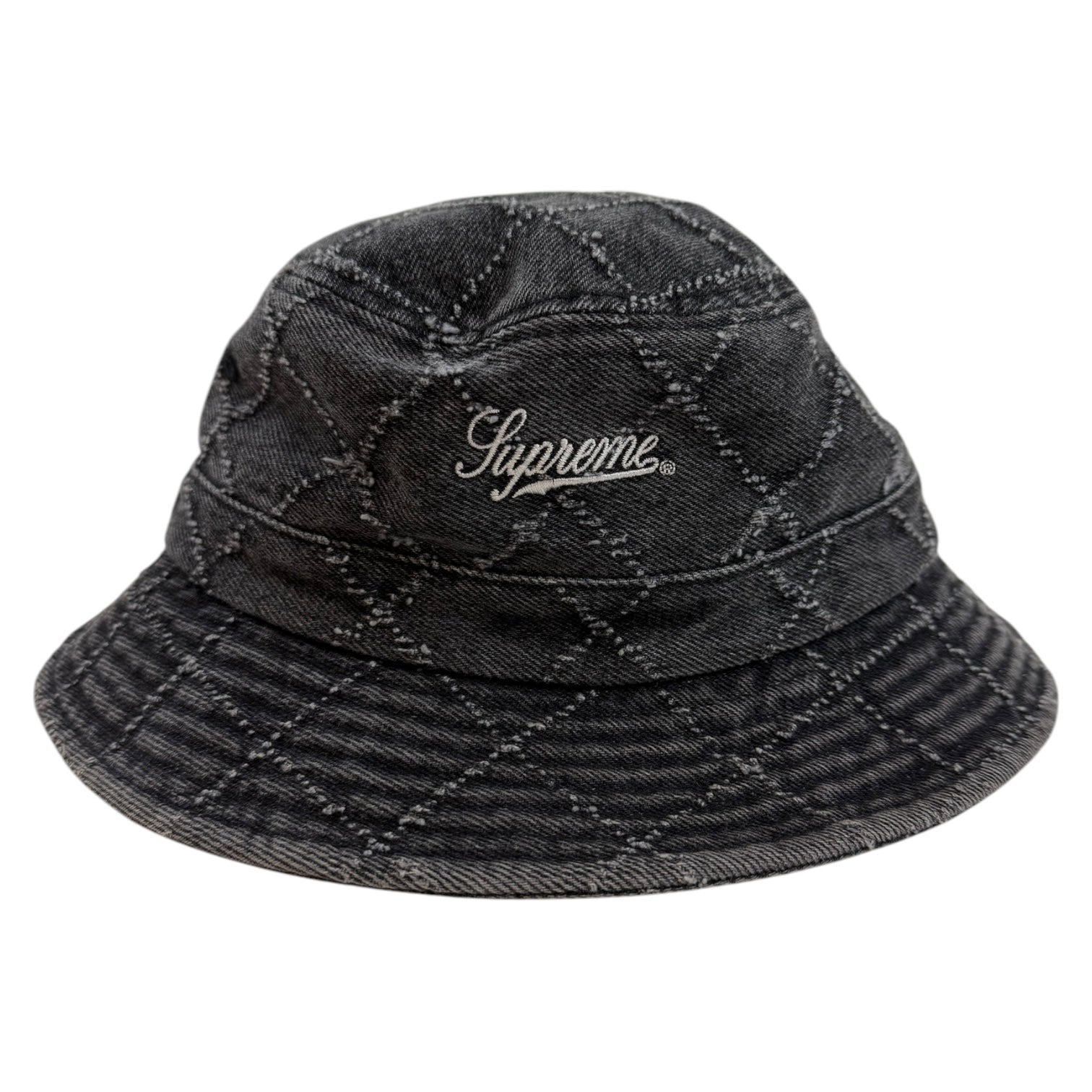 Supreme Punched Denim Crusher Bucket Hat Black