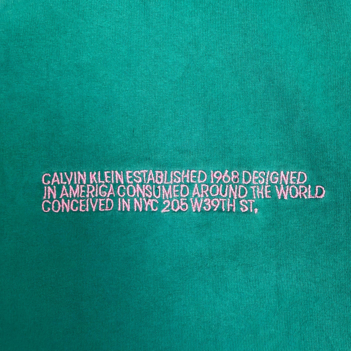 Calvin Klein 205W39NYC By Raf Simons Oversized Embroidered Distressed Tee Turquoise