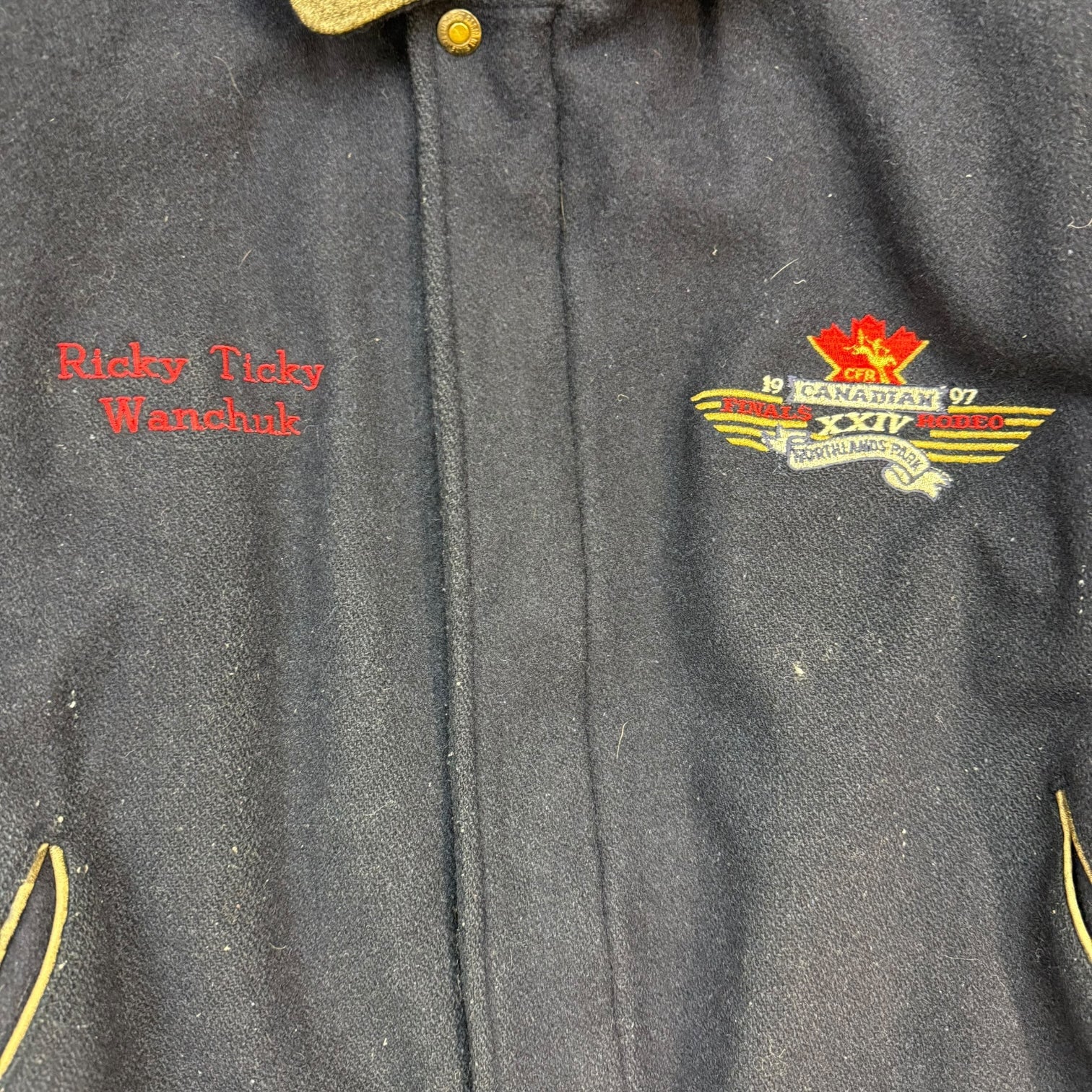 1997 Canadian Finals Rodeo Bomber Jacket Navy Blue