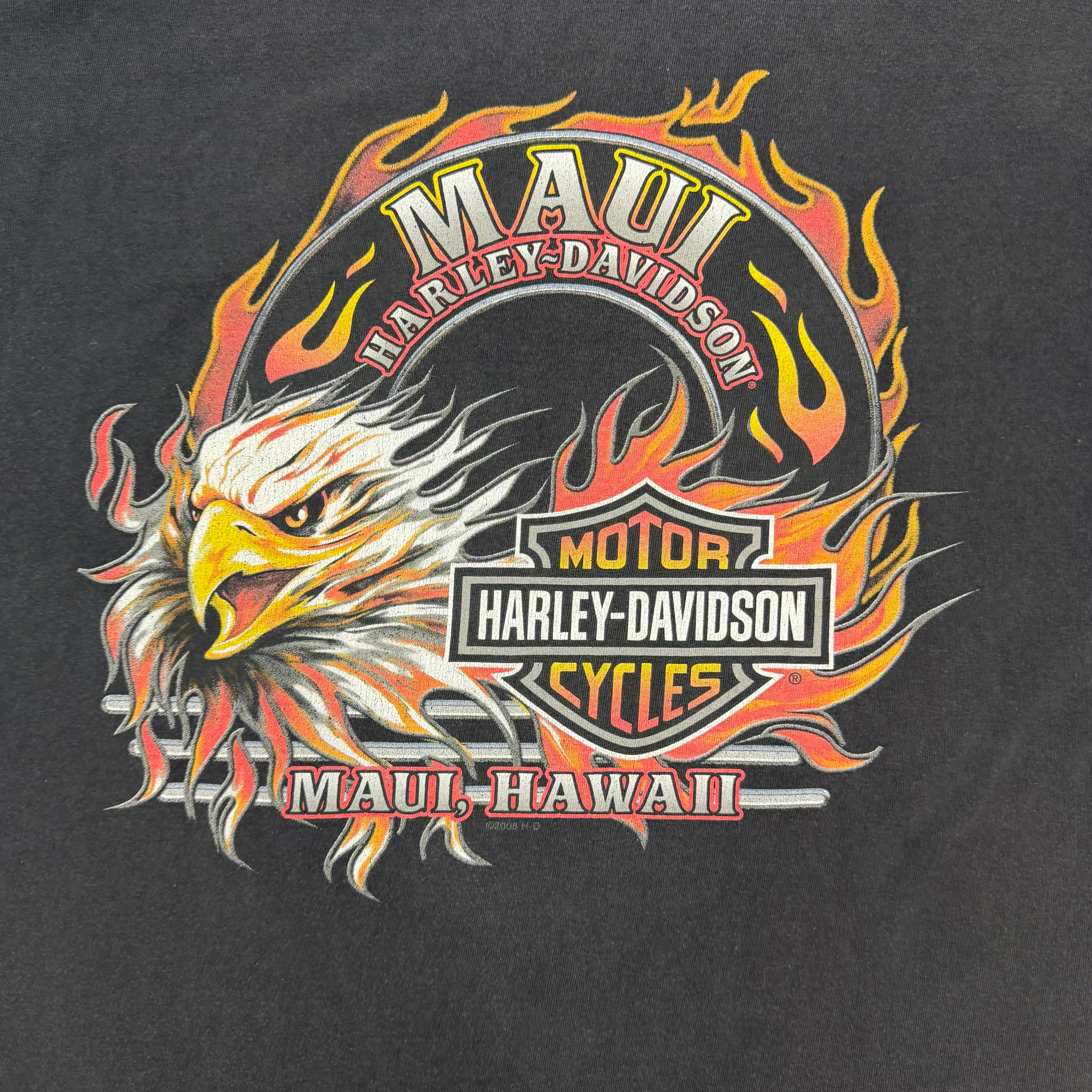 2008 Harley Davidson Maui Flame Tee Black