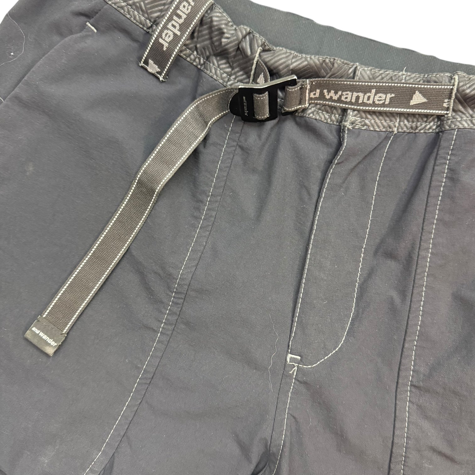 And Wander Bermuda Belted Shorts Black
