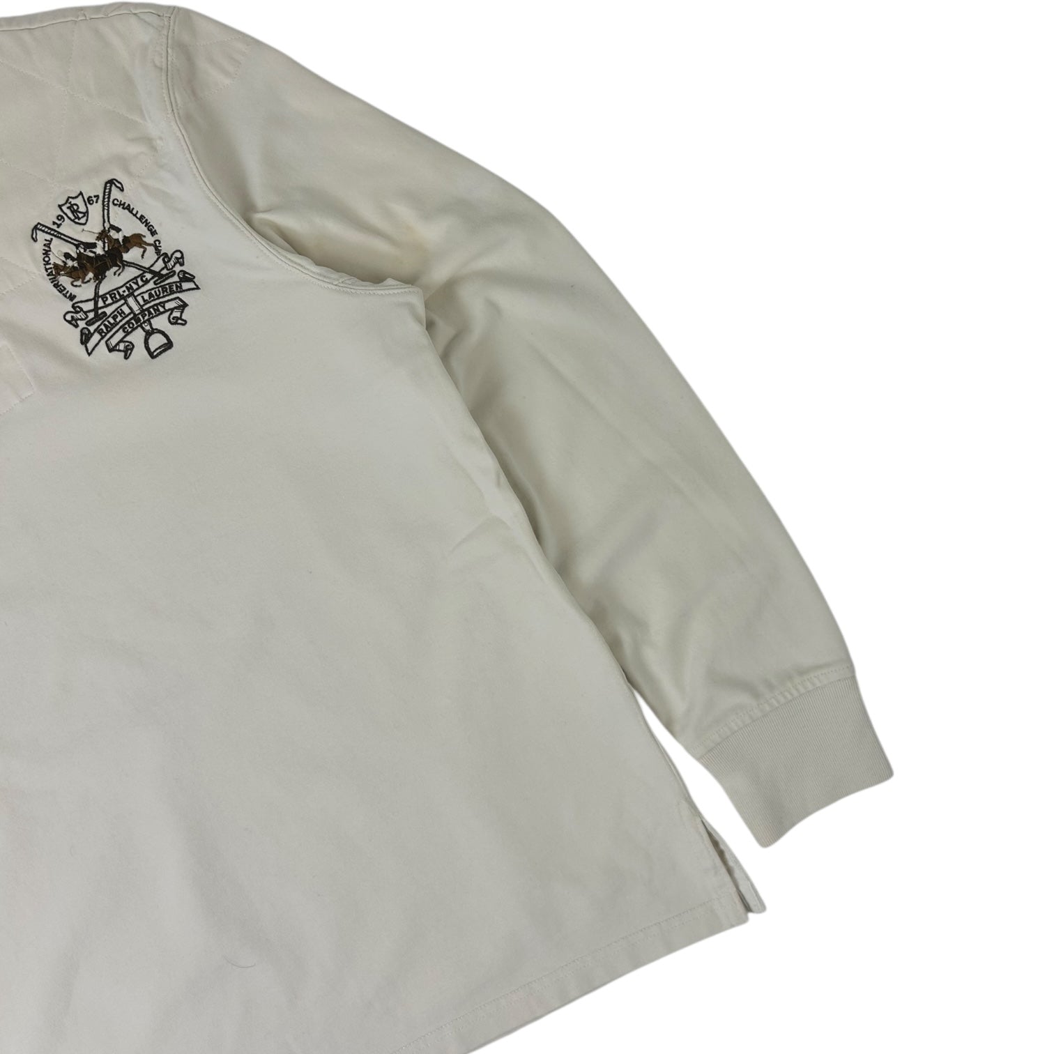 Vintage Polo Ralph Lauren Crested Rugby Shirt Cream