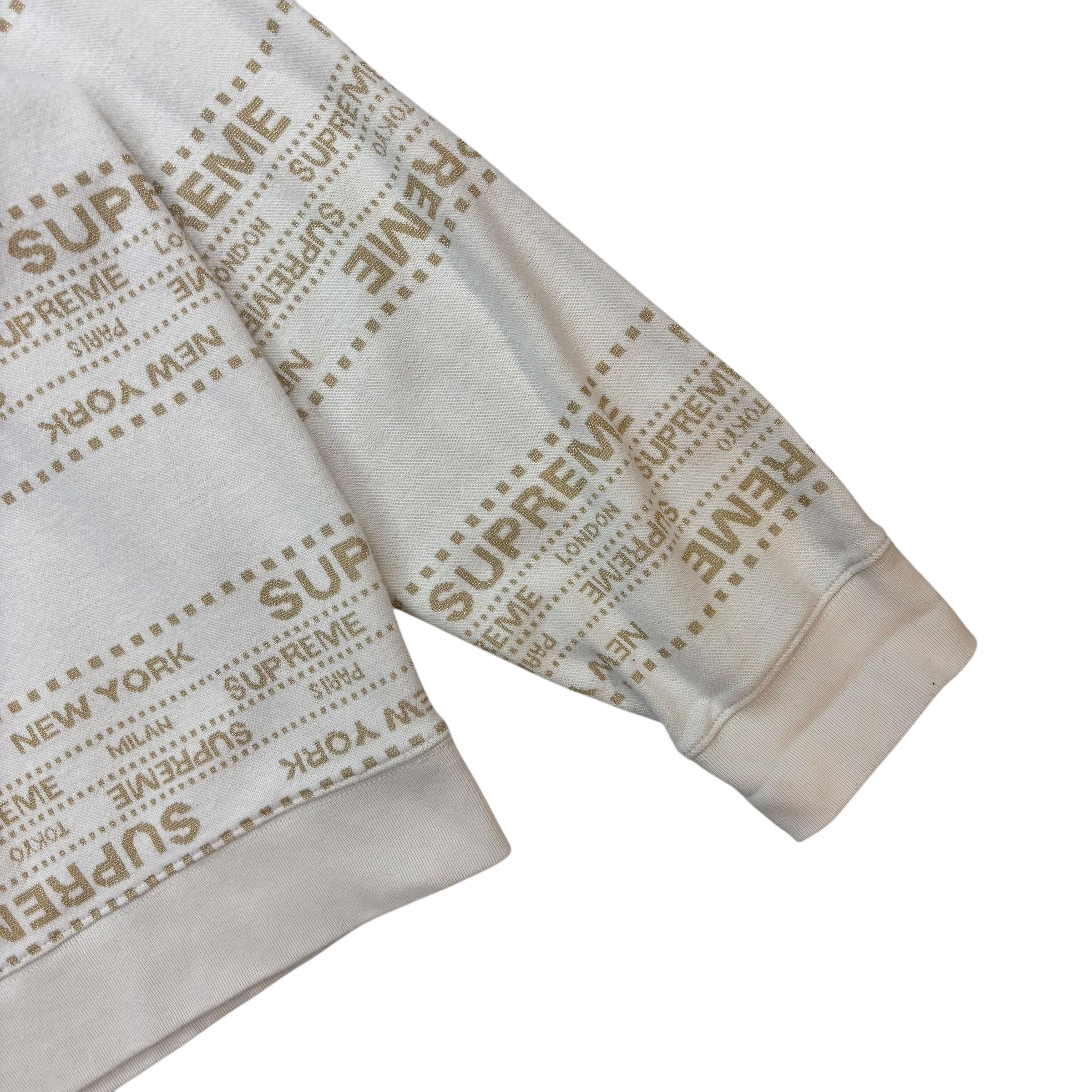 Supreme Metallic Jacquard Crewneck White