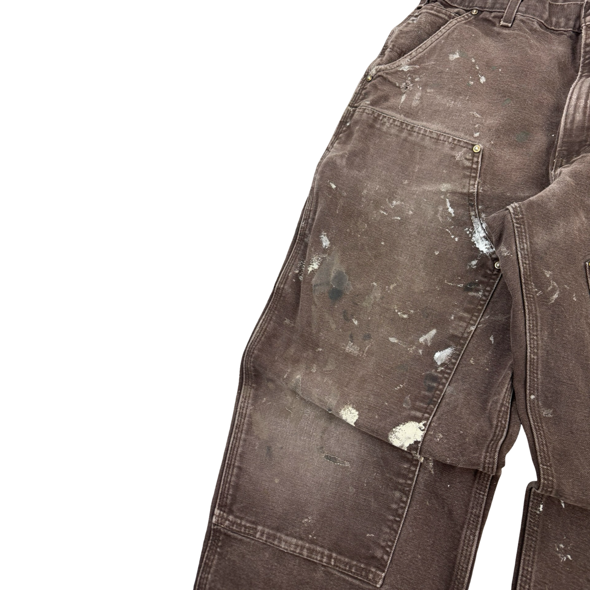 Vintage Carhartt Paint Splattered Double Knee Bottoms Dark Chocolate