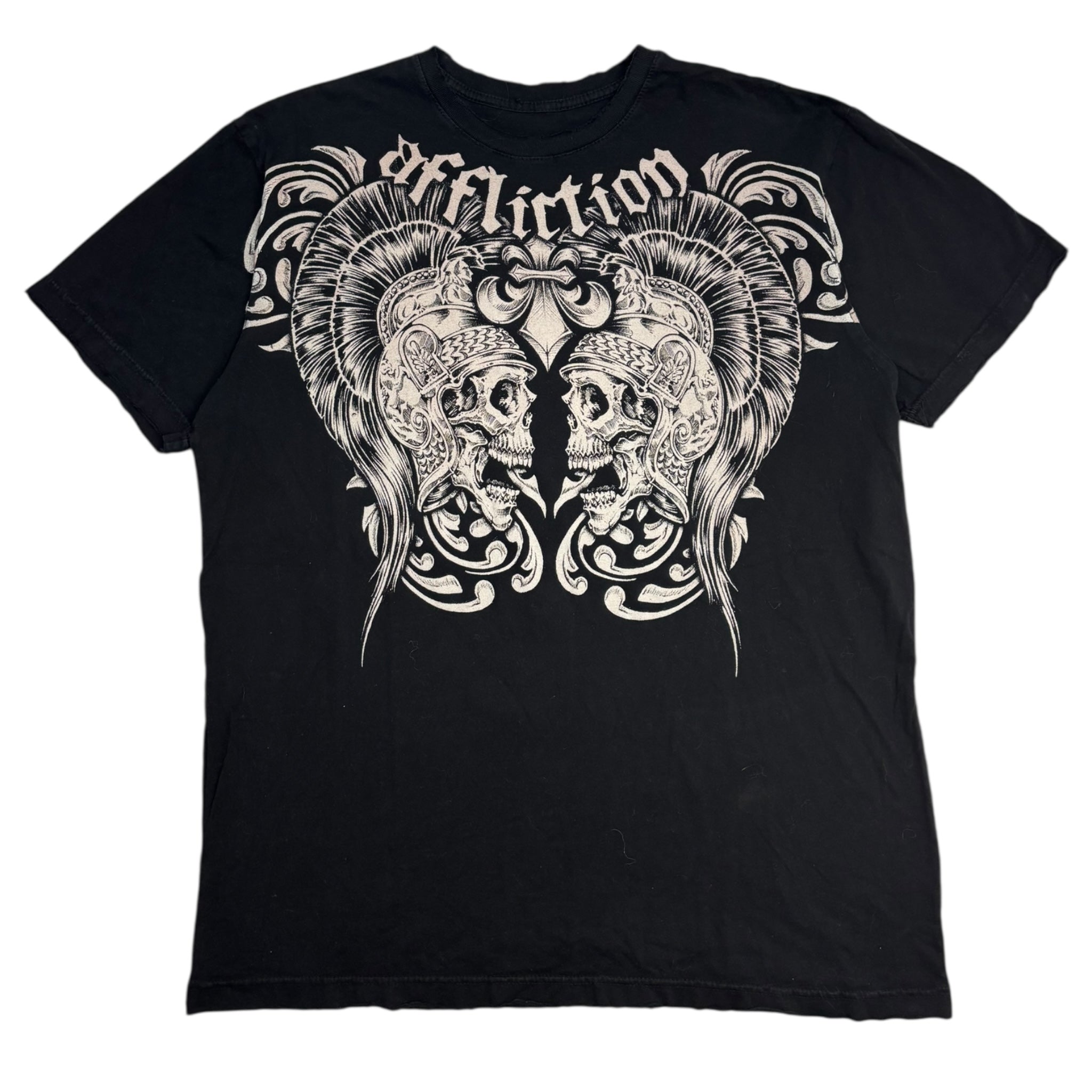 Vintage Y2K Affliction 2 Skulls Mike Whitehead T-Shirt