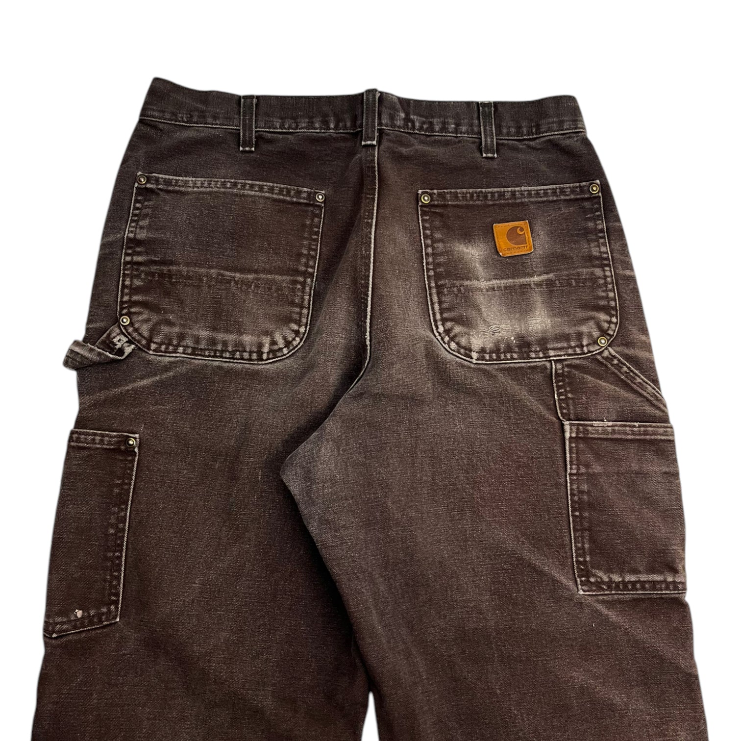 Carhartt Distressed Double Knee Chocolate Brown