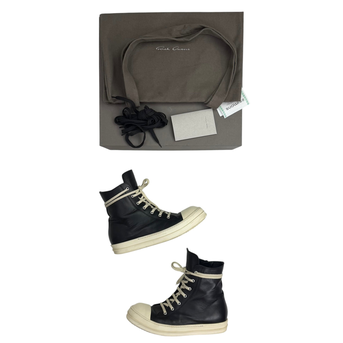 Rick Owens Ramone Hollywood Leather Milk/Black