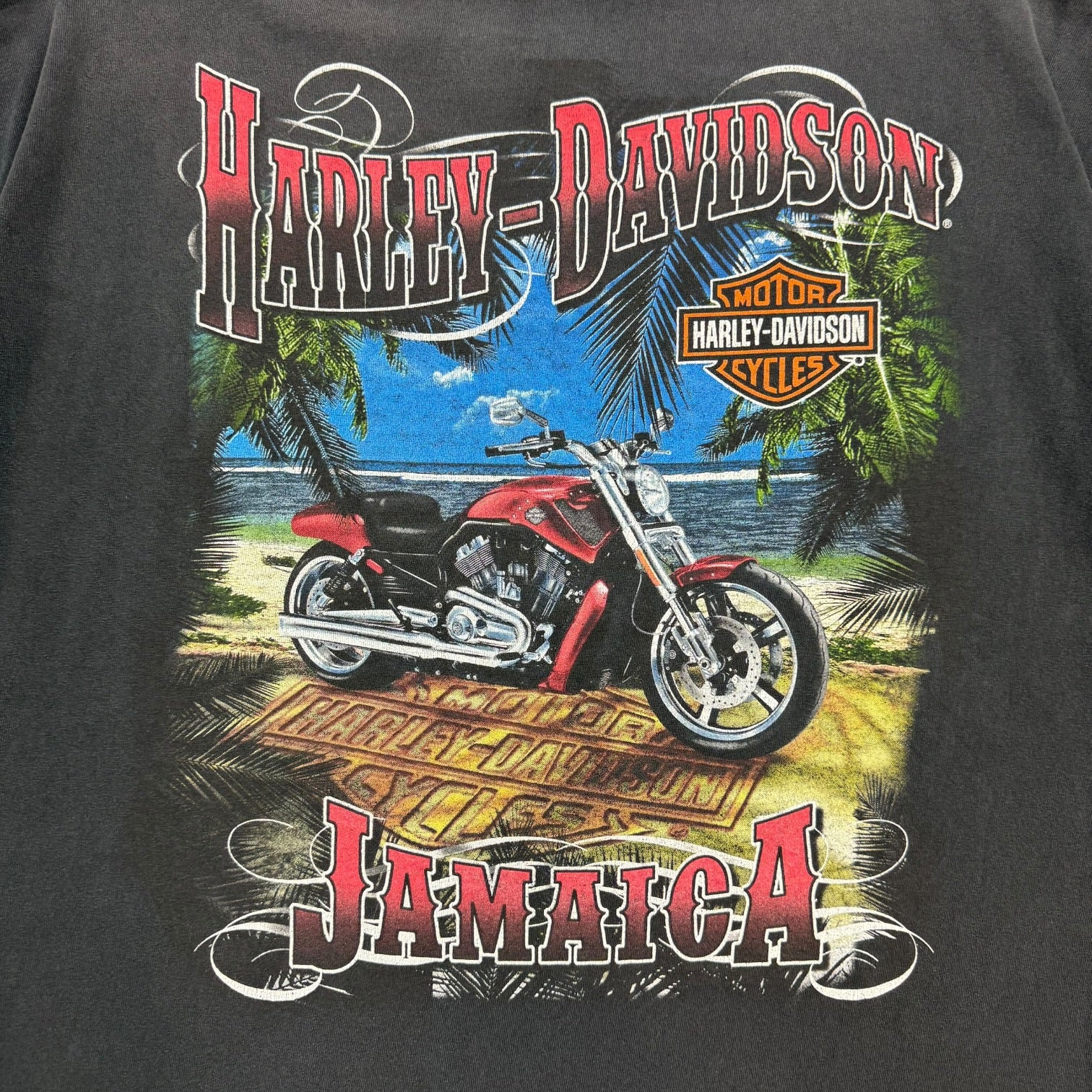 Vintage Harley Davidson Of Jamaica Tee Black