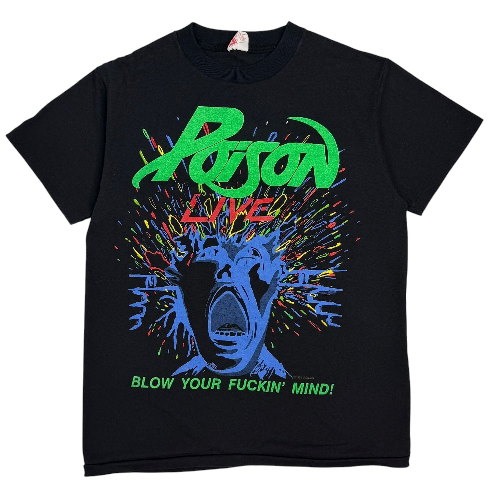 1988 Poison Live Blow Your F*ckin’ Mind Tour Tee Black/Neon