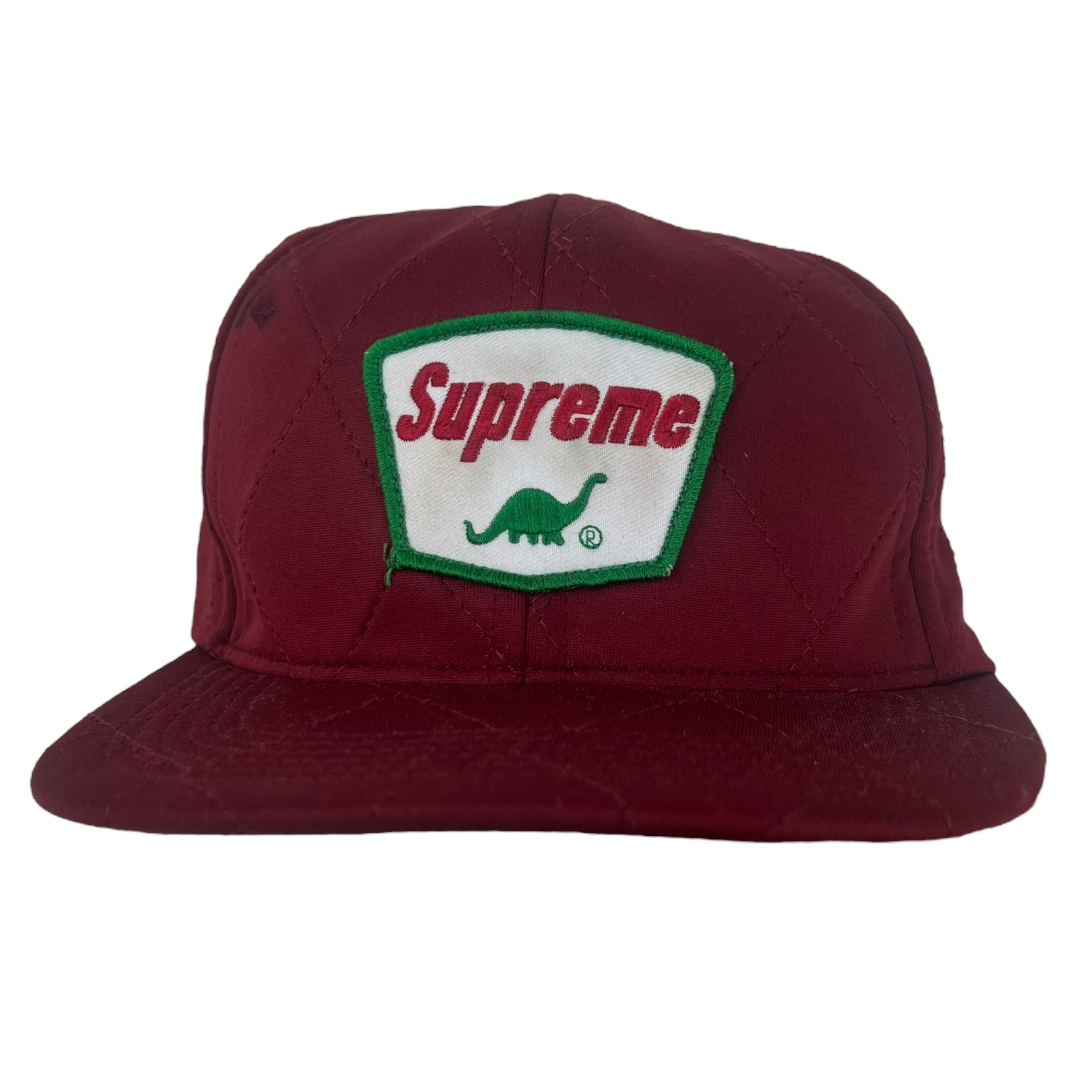 Supreme Sinclair Dino Quilted 6 Panel Hat Maroon