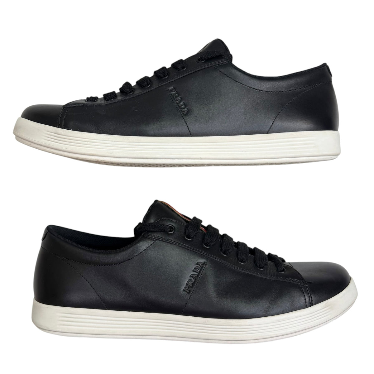 Prada Downtown Red Stripe Sneaker Black (Used)