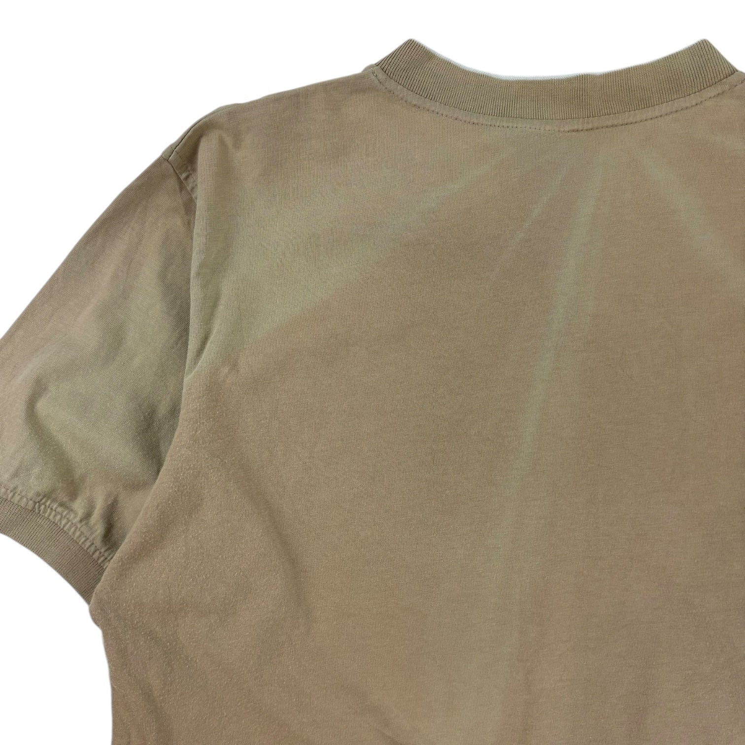 Vintage Y2K Nike Centre Swoosh V-Neck T-Shirt Light Brown