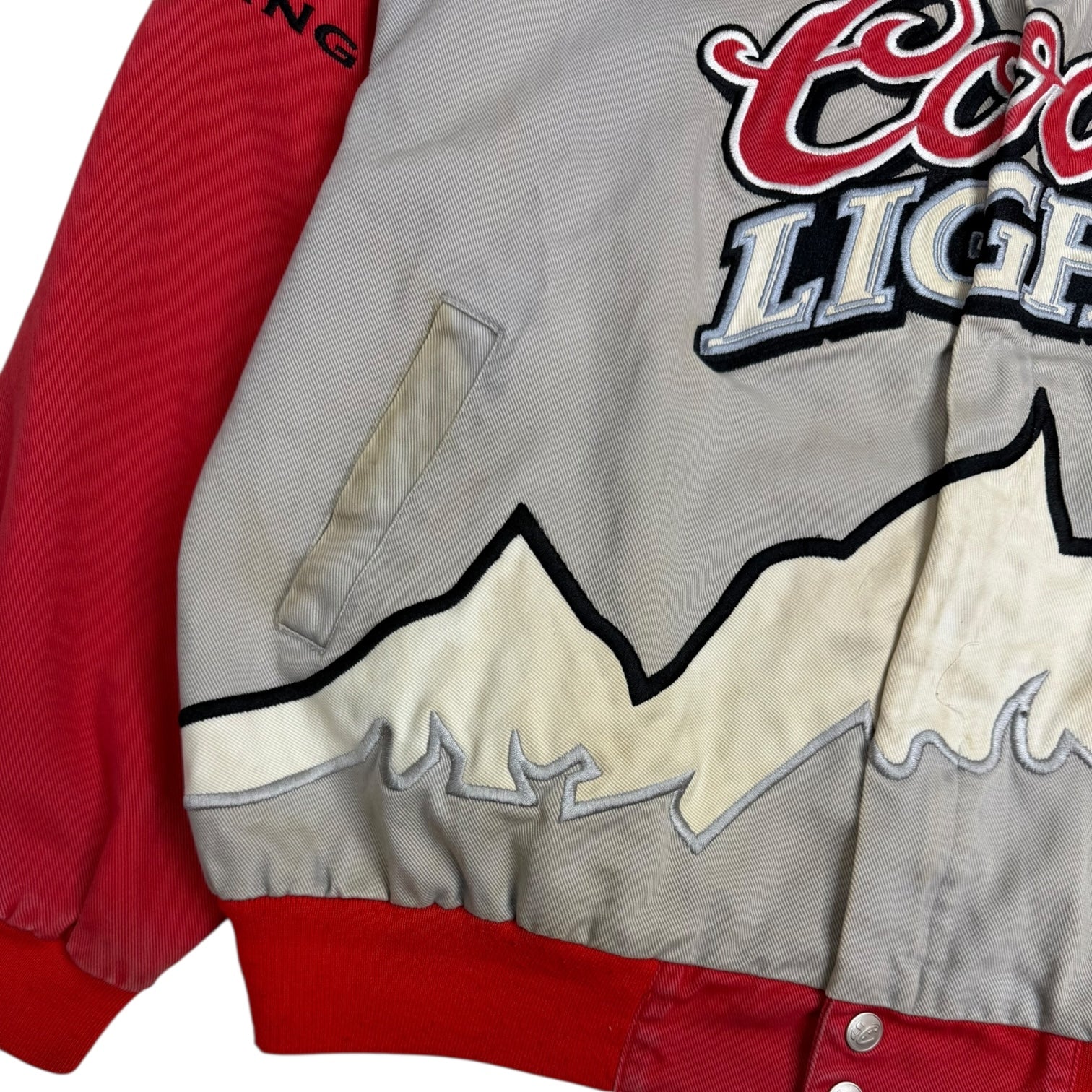 Vintage NASCAR Coors Light Racing Jacket Red/Grey