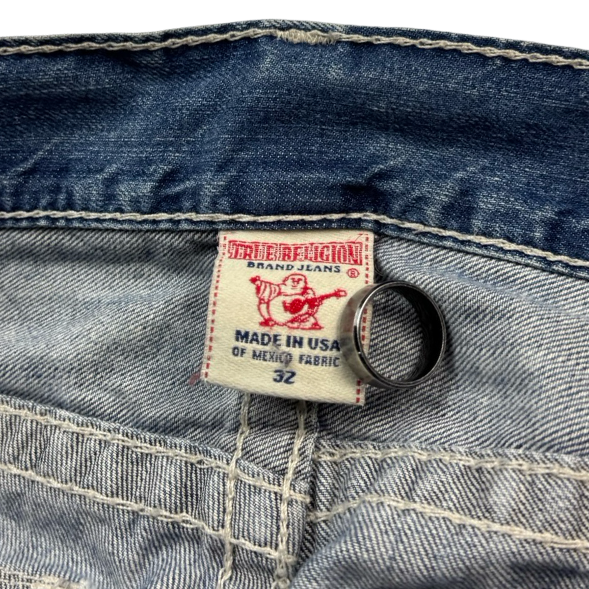 Y2K True Religion Straight Cut Denim Bottoms Light Wash