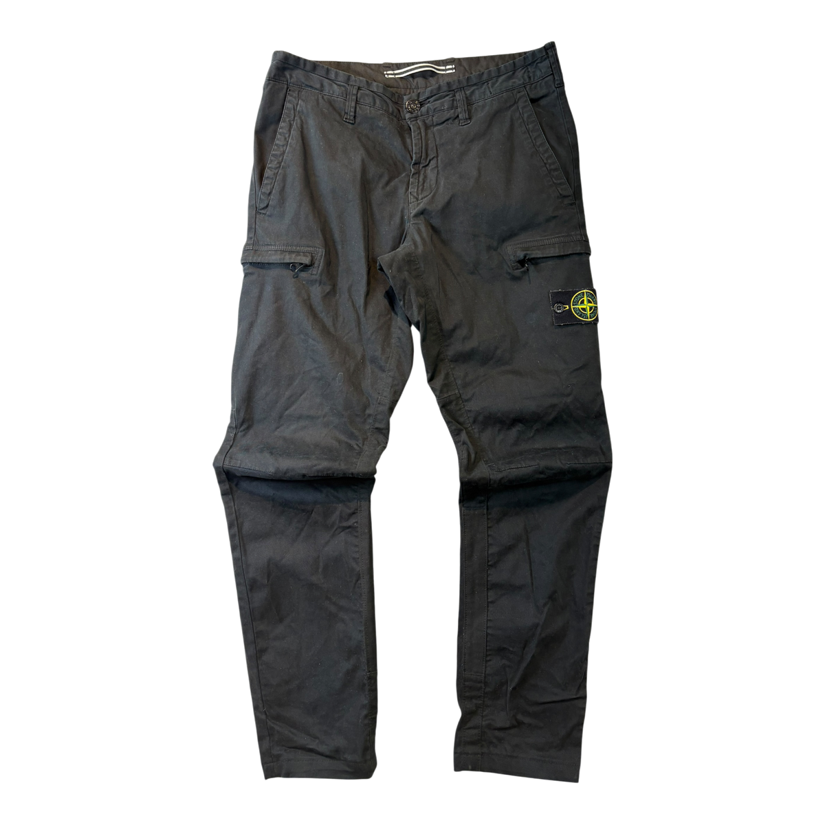 Stone Island Brushed Cotton Canvas Cargo Pants Black