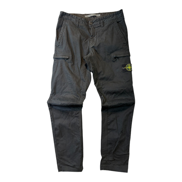Stone Island Brushed Cotton Canvas Cargo Pants Black