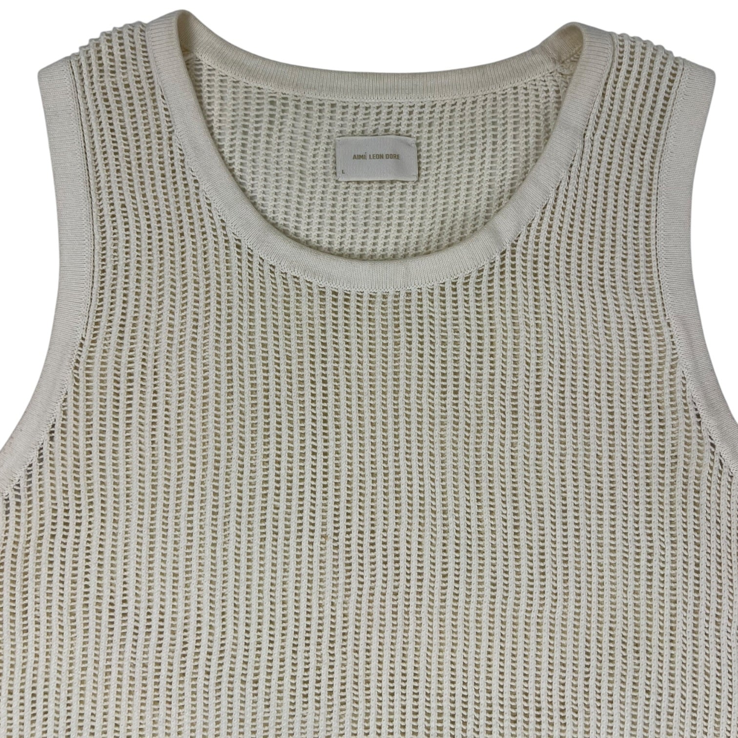Aime Leon Dore Mesh Knit Tank Top Cream