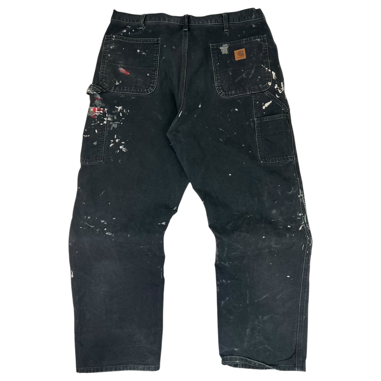 Vintage Carhartt Paint Splatter Workwear Distressed Black