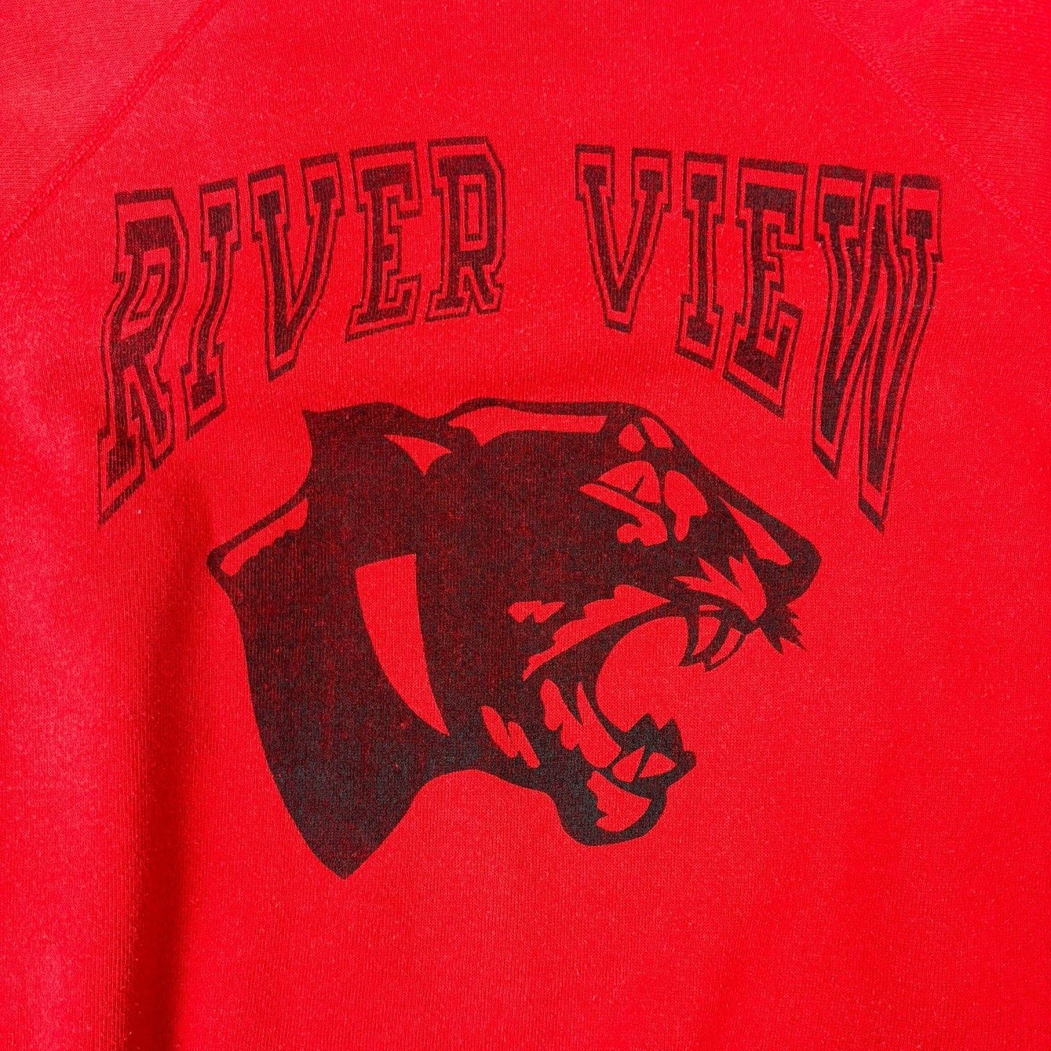 Vintage River View Panthers Raglan Crewneck Red
